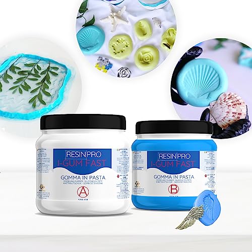Massa Silicona I-GUM Fast 1Kg Pasta para Moldes Resin Pro - Massa de modelar e putty - silicone, rápido, 30ºC, resistente ao gelo