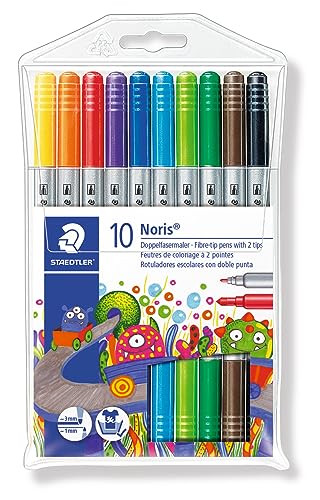 Caneta Fineliner STAEDTLER Noris Club Multicor (Ponta Dupla - 0.5 mm) Staedtler - Canetas - 0.5 mm, ponta dupla, tinta fina, secagem rápida