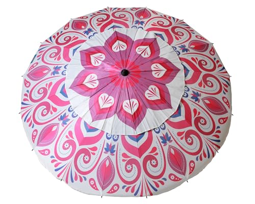 Guarda-Sol Atosa Mandala Floral Upf50+ Fucsia ATOSA - Móveis de exterior - floral, upf 50+, alumínio, transporte