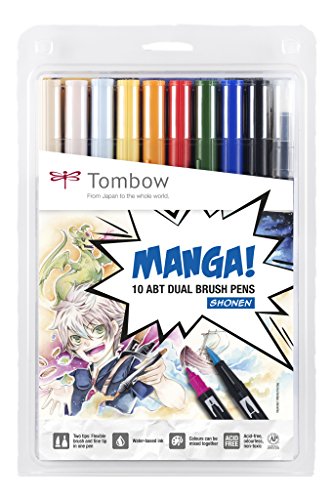 Marcador TOMBOW ABT-10C-MANGA1 (Multicor - Ponta Fina) Tombow - Marcadores e marcadores de texto - multicor, ponta fina, desenho manga, comic