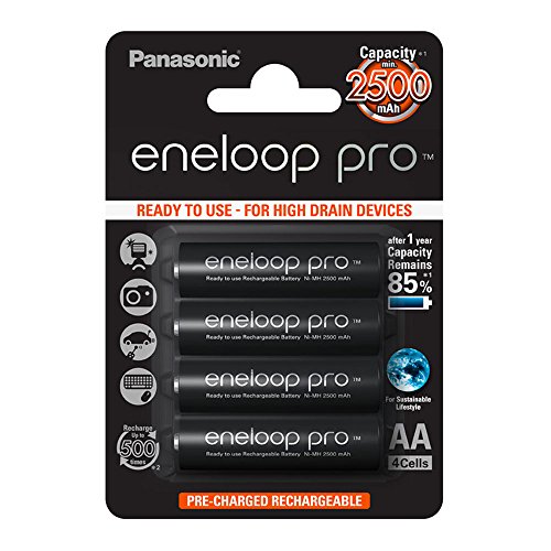 Pilha Recarregável PANASONIC BK-3HCDE/BF1 Panasonic - Baterias - número de baterias, 2450 mAh, universal, aa, preto