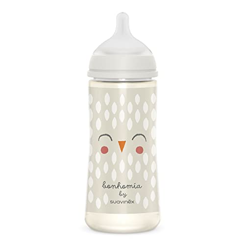Biberão SUAVINEX 360Ml L Flow (Bege - Silicone) Suavinex - Biberões - 360ml, silicone, anti-cólicas, compartimento