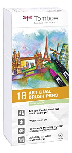 Marcador TOMBOW ABT 18 Pcs Multicor (Caixa de 18) Tombow - Marcadores e marcadores de texto - ponta fina, ponta larga, água base, sem toxico