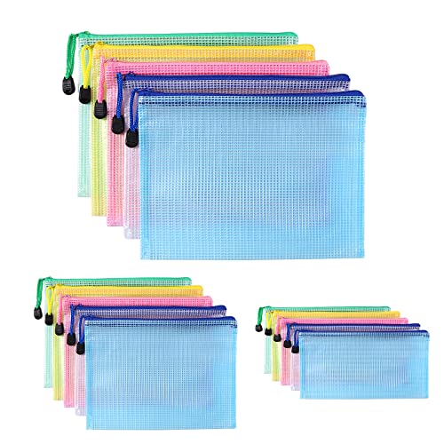 Bolsas de Arquivo ODERRA (A4 - A5 - A6 - 15 Un) Oderra - Pastas e capas de relatório - polipropileno, fecho éclair, alça, 15 unidades
