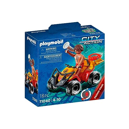 Playmobil 71040 Resgatador de Mar com Motores PLAYMOBIL - Conjuntos de brinquedos - quad com motor, megáfono, esferográfica, guarda-sol