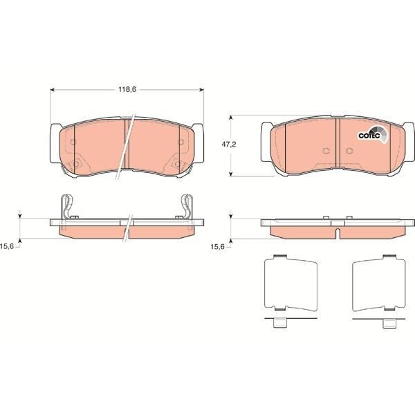 Pastilha de Travão TRW AUTOMOTIVE GDB3419 TRW - Sistema de freios de veículos motorizados - lamborghini, pastilha de travão, preto