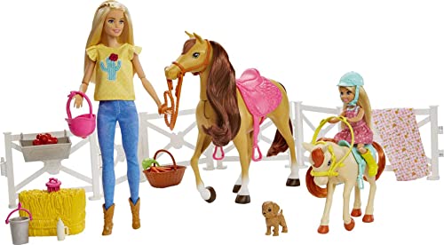 Barbie e os Amigos de Animais 2019 (Idade Mínima Recomendada: 3 anos) Mattel - Conjuntos de brinquedos - cavalos, acessórios, figuras, pátio