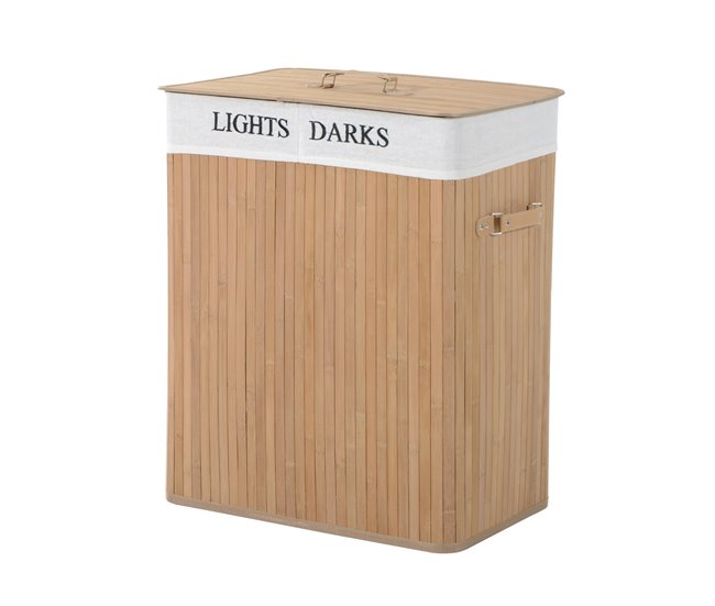Cesto de Roupa Suja HOMCOM | 52x32x63cm - Bambu HOMCOM - Cestos de roupa - bambu, 52x32x63cm