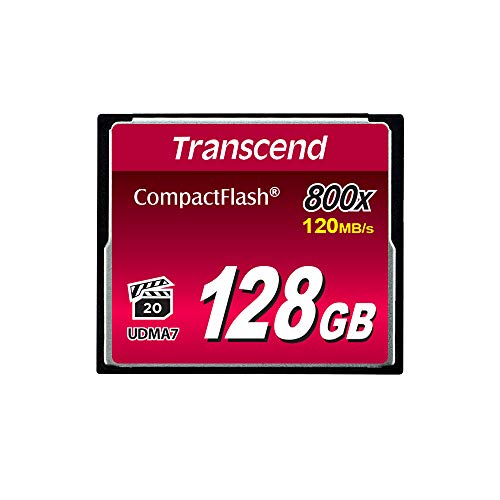 Cartão de Memória TRANSCEND 128GB 800x CF Transcend - Cartões de memória flash - 128 GB, CompactFlash, 120 MB/s, MLC