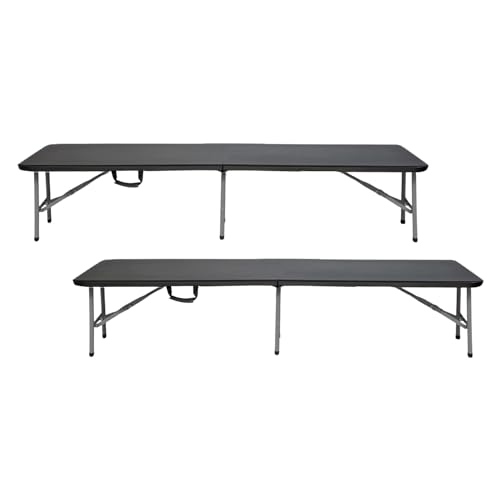 Conjunto de 2 Bancos Dobráveis para Refeição THINIA HOME (Branco - Aço - 180 x 30 x 43 cm) THINIA HOME - Móveis de exterior - 2 bancos, dobráveis, resina branca, exterior