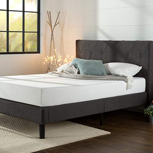 Cama ZINUS Shalini (MDF e Madeira - Cinzento) Zinus - Camas e estruturas de cama - MDF, madeira, cinzento