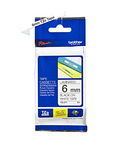 Etiquetadora BROTHER TZe-211 Preto sobre Branco Brother - Fitas de etiquetas e recargas - preto, branco, 1650 páginas