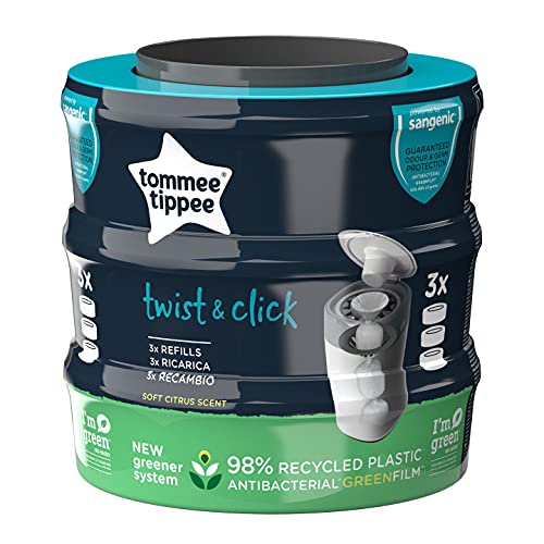 Recargas para fraldas TOMMEE TIPPEE 3 unidade Mayborn ANZ Pty Limited - Sacolas de lixo - recargas, fraldas, tomme tippee, 3 unidades, twist & click, antibacteriana