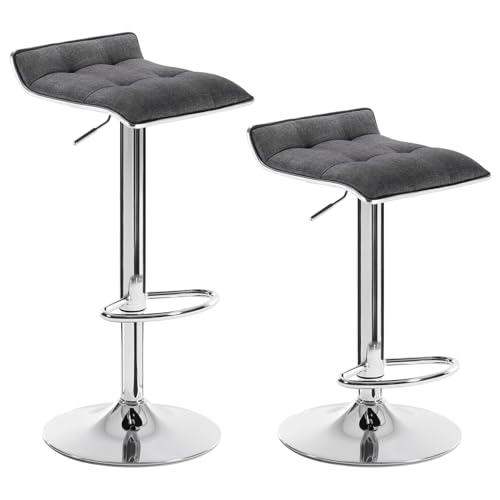 Conjunto de 2 Bancos WOLTU BH33DGR-2 (Linha - Cinzento) WOLTU - Mobiliário de acampamento - 2 bancos, suporte copo, braço, ajustável