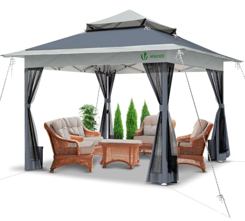 Pérgola VOUNOT 3.6x3.6m Cinzento (Cinzento - Poliéster) VOUNOT - Toldos e gazebos - pérgola, vounot, cinzento, poliéster
