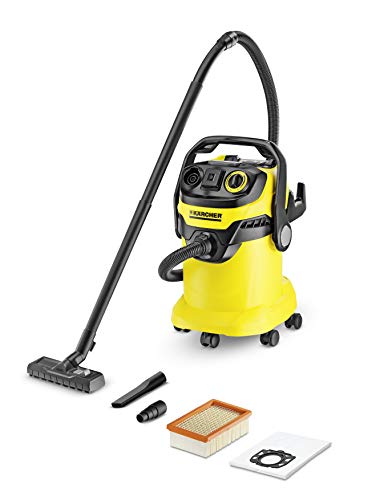 Extrator de pó e água KÄRCHER WD 5 Preto, Amarelo Kärcher - Aspiradores de pó e a vapor - 25l, 1800W, tambor, 2 tubos