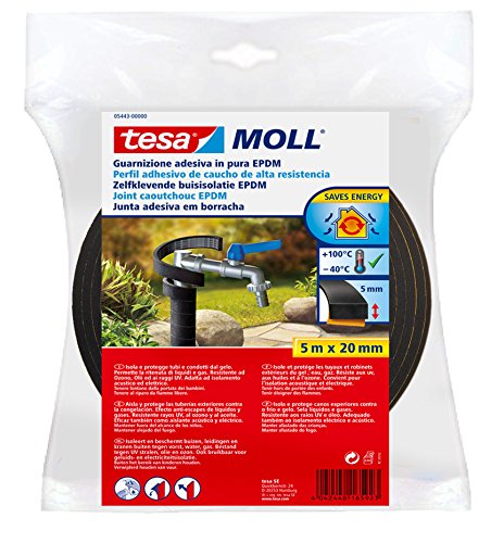 Fita Calafetar TESA Profil EPDM (Preto - 5 m) TESA - Isolamento - anti-gelado, resistente UV, isolamento acústico, isolamento elétrico