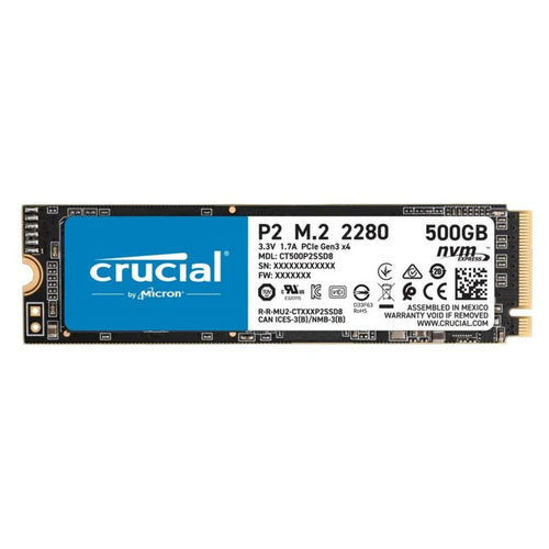 Disco SSD Interno CRUCIAL P2 (500 GB - PCI-Express - 2400 MB/s) Crucial - Discos rígidos - 500 gb, pci express, 2400 MB/s, MLC