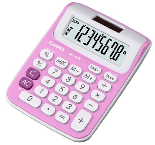 Calculadora de Secretária CASIO MS-6NC Rosa Casio - Calculadoras - lcd, rosa, visor iluminado, 115x
