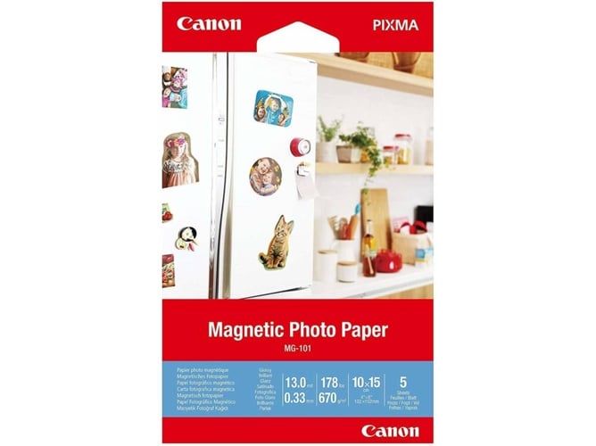 Papel Fotográfico CANON MG-101 Magnético Canon - Papel de impressora e copiadora - canon, papel fotográfico, magnético