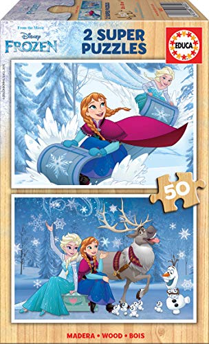 Puzzle EDUCA BORRAS Madeira Disney Frozen 2 X 50 Peças EDUCA - Quebra-cabeças - puzzle, madeira, disney frozen, 50 peças
