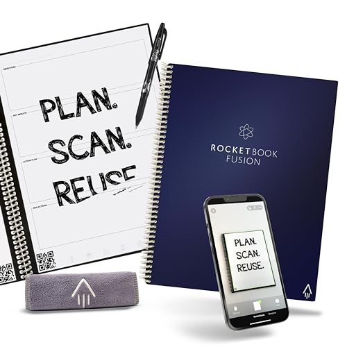 Caderno Rocketbook Fusion | Azul (Cadernos) Rocketbook - Cadernos e bloco de notas - fusion, azul, caderno
