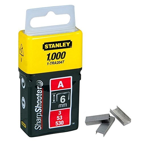 Stanley 1-TRA204T acessório para ferramentas elétricas STANLEY - Grampos - ferro, Stanley, 1000 pinos, 6mm