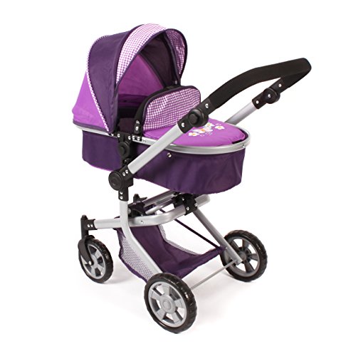 Carrinho de Bebé BAYER Chic 2000 Mika (Purple Checker) Bayer Chic 2000 - Brinquedos - transformável, rodas giratórias, alça de segurança, ajustável