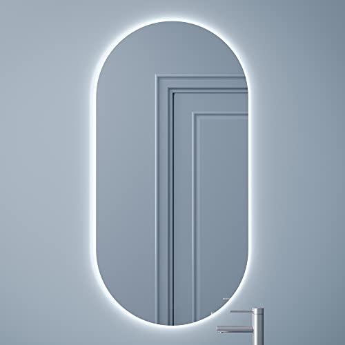 Espelho de Parede Led Oval 100X40Cm Branco Frio Ip44 BD ART - Espelhos - espelho, parede, led, oval, branco frio, ip44