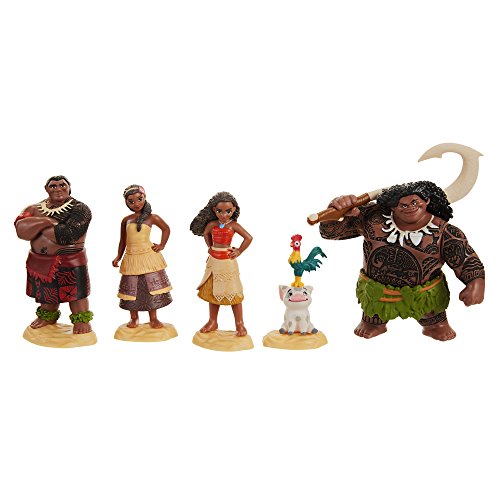 Conjunto de Bonecos DISNEY Moana (Idade Mínima Recomendada: 3 anos) Jakks Pacific - Brinquedos - Maui, pua hei hei, vaiana, te fiti, hei hei