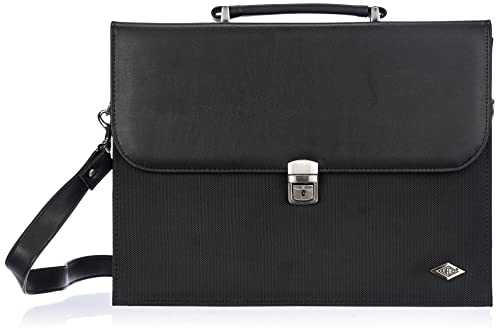 Mala WEDO Ladies Flap-Over Briefcase (Preto) Wedo - Pastas - pasta feminina, preto, porta-ratão não