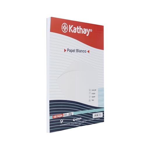 Kathay 86600070 Folhas e Papel A4 Branco Grafoplas del Noroeste,S.A. - Papel de impressora e copiadora - a4, branco, 100 folhas