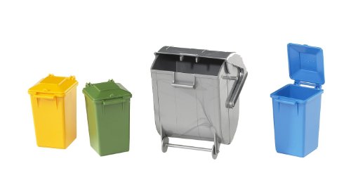 Brincar com Bruder Garbage Can Set (Idade Mínima Recomendada: 3 anos) Bruder - Lixeiras e cestos de lixo - brincar, garbage can set, 3 anos, contêiner, pequenos