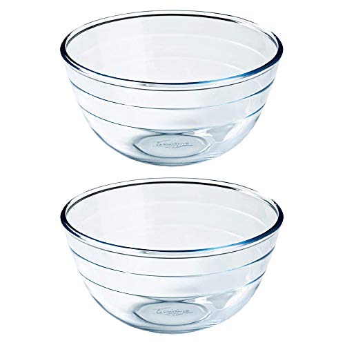 Conjunto de 2 recipientes PYREX Glasware O'cuisine kitchen Pyrex - Taças de mistura - vidro borossilicato, 2 litros, microondas, forno
