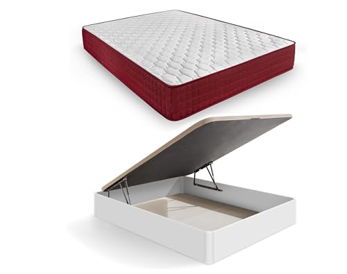 Conjunto de Cama HOGAR24 Spring Plus (90 x 190 cm) HOGAR24 ES - Camas e estruturas de cama - madeira, 2 gavetas, tecido, 90x190 cm
