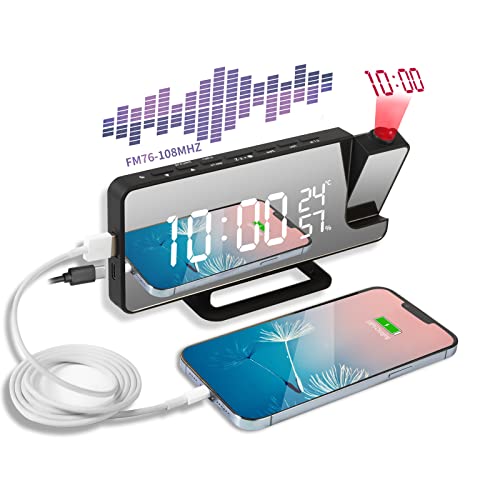 Despertador PROJETOR Digital LCD com Radio Fm e Controlador Remoto UPOHYEE - Relógios de Parede - lcd, rádio FM, controlador remoto, programável
