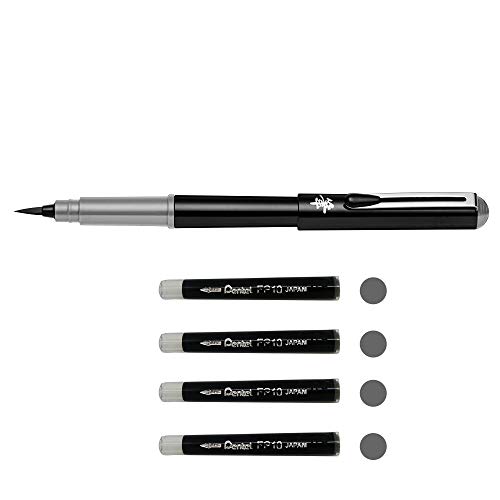 Caneta de Caligrafia PENTEL Pocket Brush Gfkpn Pentel - Canetas - caligrafia, pincel recarregável, tinta pigmentada, resistente à água