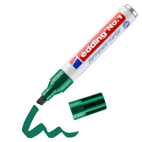 Marcador Permanente EDDING No. 1 Ponta Biselada Verde Edding - Marcadores e marcadores de texto - ponta biselada, verde, recarregável