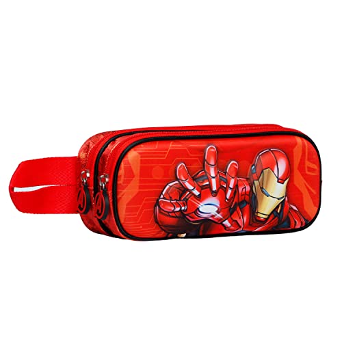 Estojo MARVEL Iron Man Stark (Multicor - Poliéster) KARACTERMANIA - Estojos para canetas e lápis - poliéster, relevo, bolso, resistente