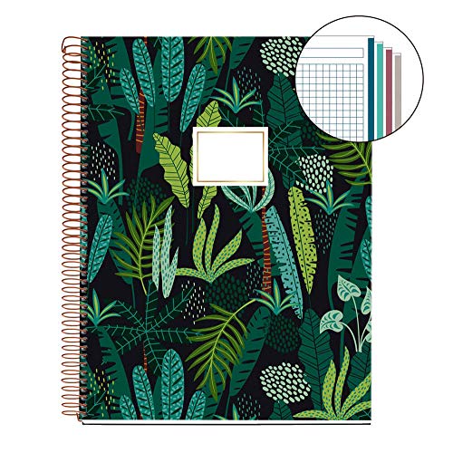 Caderno SPIRALNOTE A4 (Branco - Quadriculado) Miquel Rius - Cadernos e bloco de notas - quadriculado, margens coloridas, fecho de corda, espiral