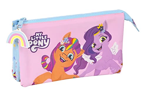 Porta-Todo Triple My Little Pony Wild & Free (Idade Mínima Recomendada: 3 anos) safta - Organizadores de mesa - três compartimentos, plástico, cinto de corda, 3 anos