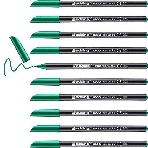 Marcador EDDING 1200 Verde (Ponta de Fibra - 0,5 mm) Edding - Marcadores - ponta fibra, 0,5 mm, tinteiro água