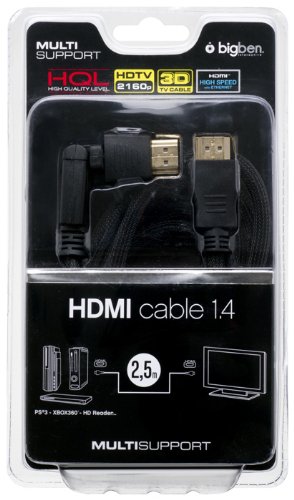 Cabo de Vídeo BIGBEN INTERACTIVE (HDMI - 2.5 m) Bigben Interactive - Cabos de áudio e vídeo - hdmi, 2.5m