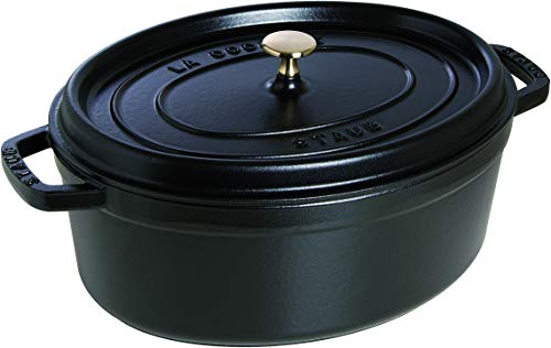 Panela Oval Cocotte STAUD Preto 33cm (Aço Inoxidável) STAUB - Fornos holandeses - preto, aço inoxidável, 6,5 L, 33 cm