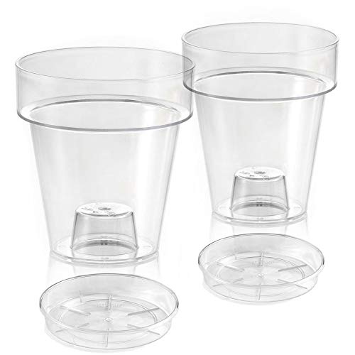Vaso com suporte para orquídeas de 14 cm de diâmetro e prato de apoio Teraplast - Vasos e canteiros - 14 cm, orquídeas, prato de apoio