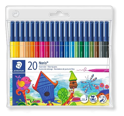 Marcador STAEDTLER Lumocolor 326 WP20 (Multicor - Ponta Redonda) Staedler - Canetas - multicor, ponta redonda, tinta base água, lavável, resistente