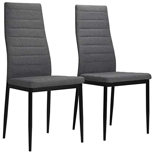 Conjunto de 2 Cadeiras de Jantar VIDAXL (Cinzento - Poliéster - 50x60x88 cm) vidaXL - Cadeiras - conjunto, 2 cadeiras, cinzento, poliéster