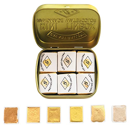Conjunto De Aquarelas CSY ART GALLERY Earth Golden CSY art gallery - Meios de pintura - aquarelas, earth golden, pincel, 6 cores