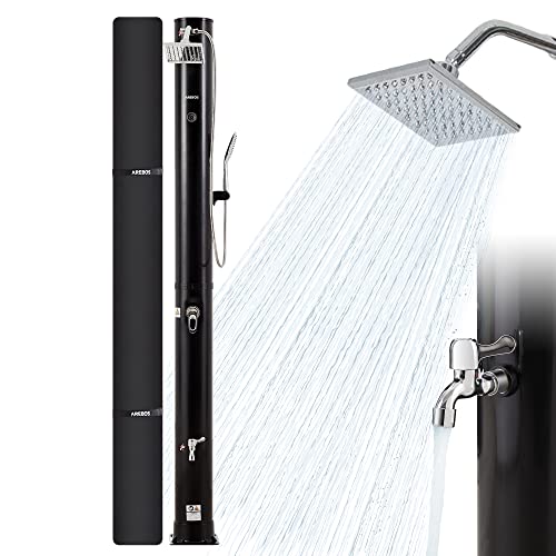 Chuveiro Solar AREBOS 40L (Preto - Aço Inoxidável) Canbolat Vertriebs GmbH - Chuveiros portáteis e abrigos de privacidade - solar, 40l, aço inoxidável