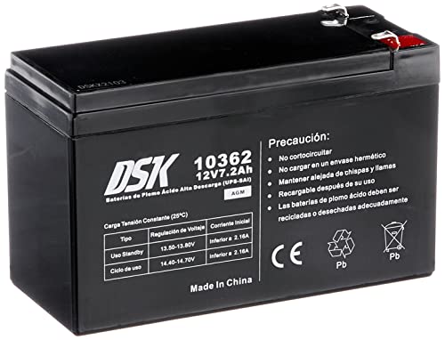 Bateria de Chumbo Selado DSK 7.2Ah 12V VRLA DSK - Baterias - 7.2ah, 12V, VRLA